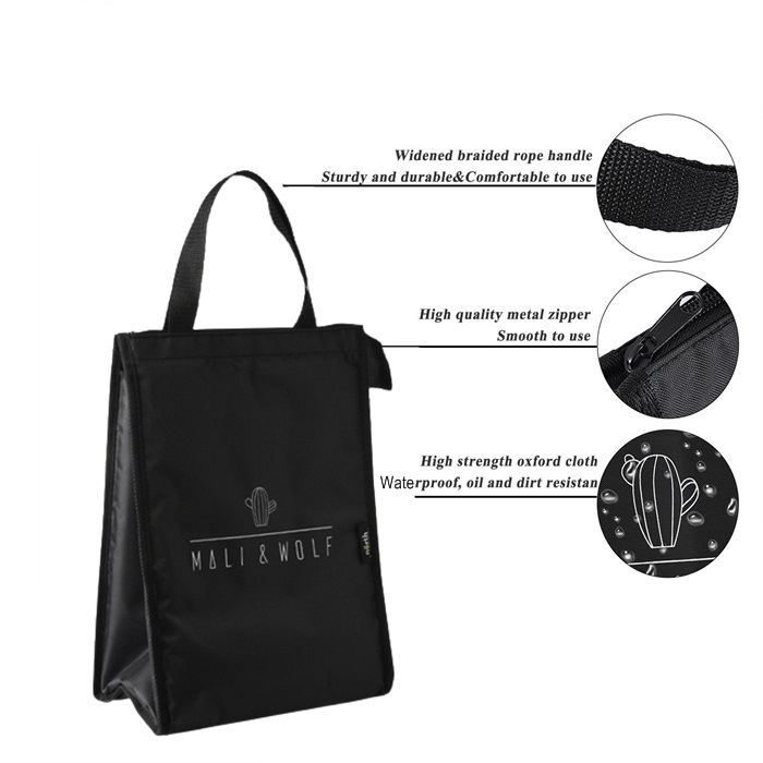Buy Black Thermal Lunch Bag Portable Picnic Drink Fruit Food Fresh pin-on-kitchen-storage-organization